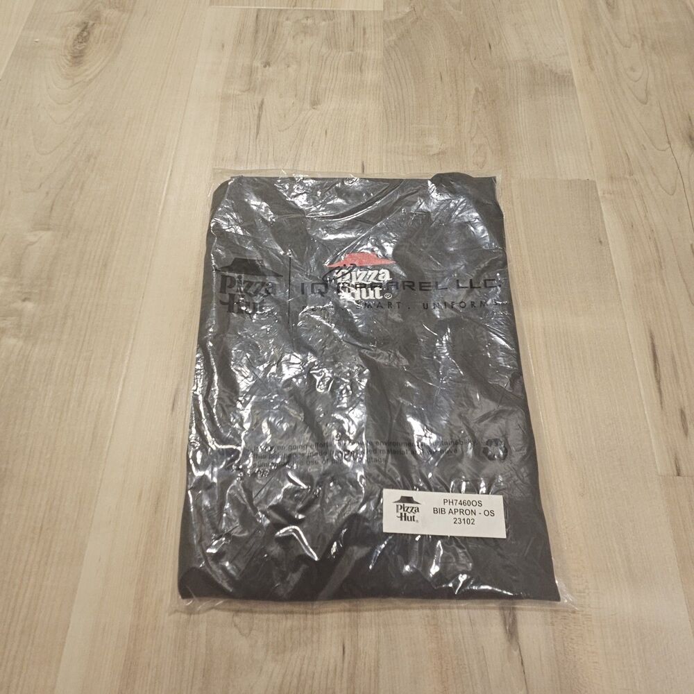 Pizza Hut Bib Apron Employee Uniform Black One Size OS